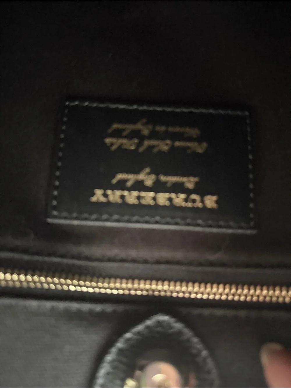 Burberry Black Pebbled Leather Satchel with Gold Hardware - Picture 8 of 8